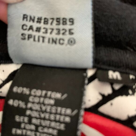 Split Men's Cotton Blend Striped Logo Short Sleeve Polo Shirt Black Size Medium - Picture 7 of 8